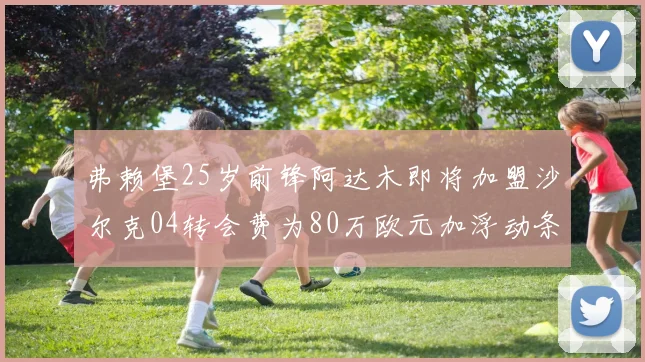 弗赖堡25岁前锋阿达木即将加盟沙尔克04转会费为80万欧元加浮动条件