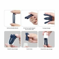 Grand Fusion Housewares 3 Pc Set Of Travel Straw & Brush