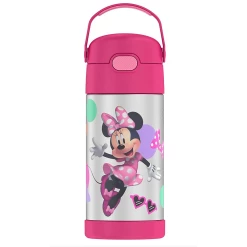 Hasbro Thermos 12oz FUNtainer Water Bottle With Bail Handle - Pink Minnie Mouse