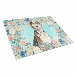 Caroline&apos;s Treasures K3429LCB Catahoula Leopard Dog Glass Cutting Board - Large