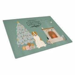 Caroline&apos;s Treasures K7612LCB Central Asian Shepherd Dog Christmas Everyone Glass Cutting Board - Large