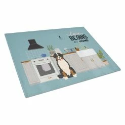 Caroline's Treasures K7740LCB Bernese Mountain Dog Kitchen Scene Glass Cutting Board - Large