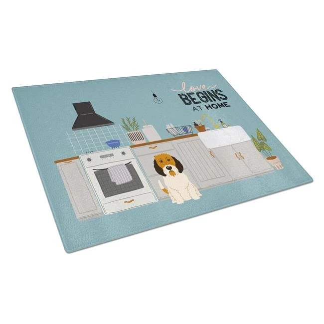 Caroline's Treasures K7783LCB Petit Basset Griffon Veenden Kitchen Scene Glass Cutting Board - Large 3 Caroline's Treasures K7783LCB Petit Basset Griffon Veenden Kitchen Scene Glass Cutting Board - Large