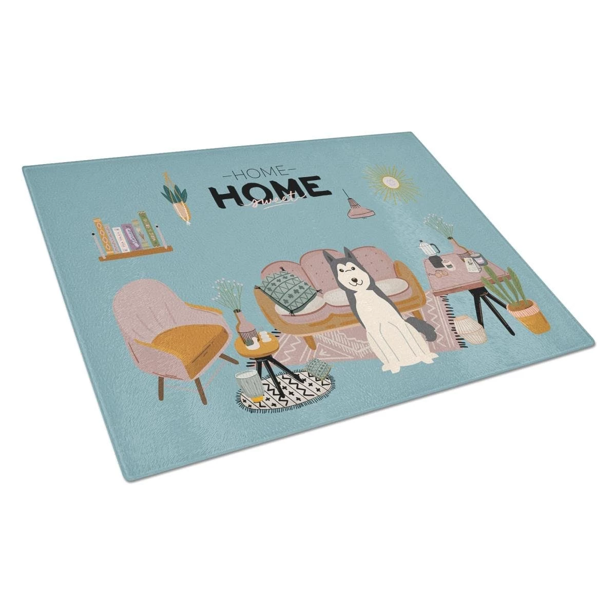 Caroline's Treasures K7870LCB West Siberian Laika Spitz Sweet Home Glass Cutting Board - Large 3 Caroline's Treasures K7870LCB West Siberian Laika Spitz Sweet Home Glass Cutting Board - Large