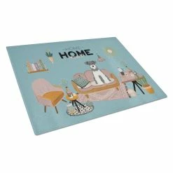 Caroline's Treasures K7899LCB Salt & Pepper Miniature Schnauzer Sweet Home Glass Cutting Board
