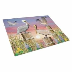 Caroline&apos;s Treasures PRS4041LCB Pelicans Glass Cutting Board - Large