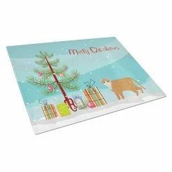 Caroline&apos;s Treasures K4617LCB European Shorthair No.1 Cat Merry Christmas Glass Cutting Board - Large