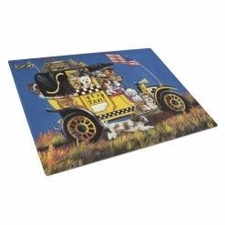Caroline&apos;s Treasures PPP3264LCB Pet Taxi Multiple Dog Breeds Glass Cutting Board - Large
