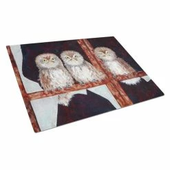 Caroline&apos;s Treasures FHC1002LCB Owls By Ferris Hotard Glass Cutting Board - Large