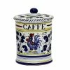 Artistica - Deruta Of Italy Of Italy Orvieto Blue Rooster: Caffe&apos; (Coffee) Container Canister -Tools Verkaufsladen M00196704411027 3102556267