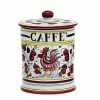 Artistica - Deruta Of Italy Of Italy Orvieto Red Rooster: Caffe&apos; (Coffee) Container Canister -Tools Verkaufsladen M00196704411744 910872119