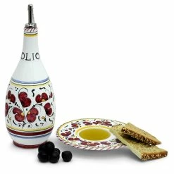 Artistica - Deruta Of Italy Of Italy Orvieto Red Rooster: Olive Oil Bottle Dispenser