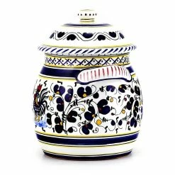 Artistica - Deruta Of Italy Of Italy Orvieto Blue Rooster: Traditional Biscotti Jar -Tools Verkaufsladen M00602288543318 979640238