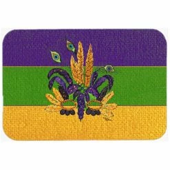Caroline's Treasures 8387LCB Mardi Gras Feather Mask Glass Cutting Board