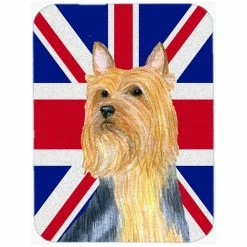 Caroline's Treasures LH9468LCB Silky Terrier With English Union Jack British Flag Glass Cutting Board - Large