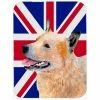 Caroline&apos;s Treasures LH9469LCB Australian Cattle Dog With English Union Jack British Flag Glass Cutting Board - Large -Tools Verkaufsladen M00615872825837 335385625