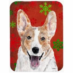 Caroline's Treasures SC9744LCB Cardigan Corgi Large Size Red Snowflakes Holiday Glass Cutting Board