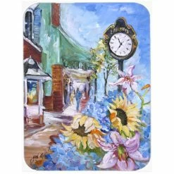 Caroline&apos;s Treasures JMK1187LCB Fairhope Clock Glass Cutting Board - Large