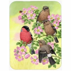Caroline's Treasures ASA2154LCB Eurasian Bullfinches Glass Cutting Board - Large