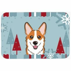 Caroline's Treasures BB1750LCB Winter Holiday Red Corgi Glass Cutting Board - Large