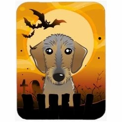 Caroline's Treasures BB1791LCB Halloween Wirehaired Dachshund Glass Cutting Board - Large