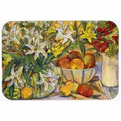 Caroline&apos;s Treasures DND021LCB Fruit, Flowers & Vegetables Glass Large Cutting Board
