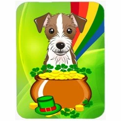 Caroline's Treasures BB1946LCB Jack Russell Terrier St. Patricks Day Glass Cutting Board - Large