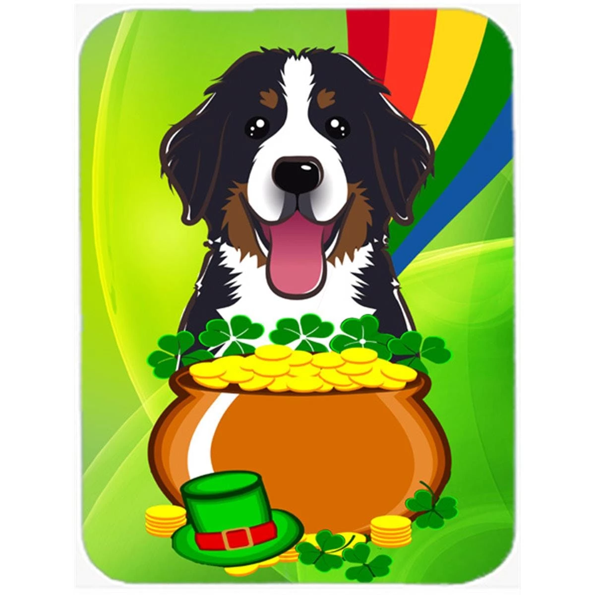 Caroline's Treasures BB1981LCB Bernese Mountain Dog St. Patricks Day Glass Cutting Board - Large 3 Caroline's Treasures BB1981LCB Bernese Mountain Dog St. Patricks Day Glass Cutting Board - Large