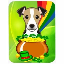Caroline&apos;s Treasures BB2005LCB Jack Russell Terrier St. Patricks Day Glass Cutting Board - Large