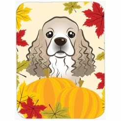 Caroline's Treasures BB2022LCB Cocker Spaniel Thanksgiving Glass Cutting Board - Large