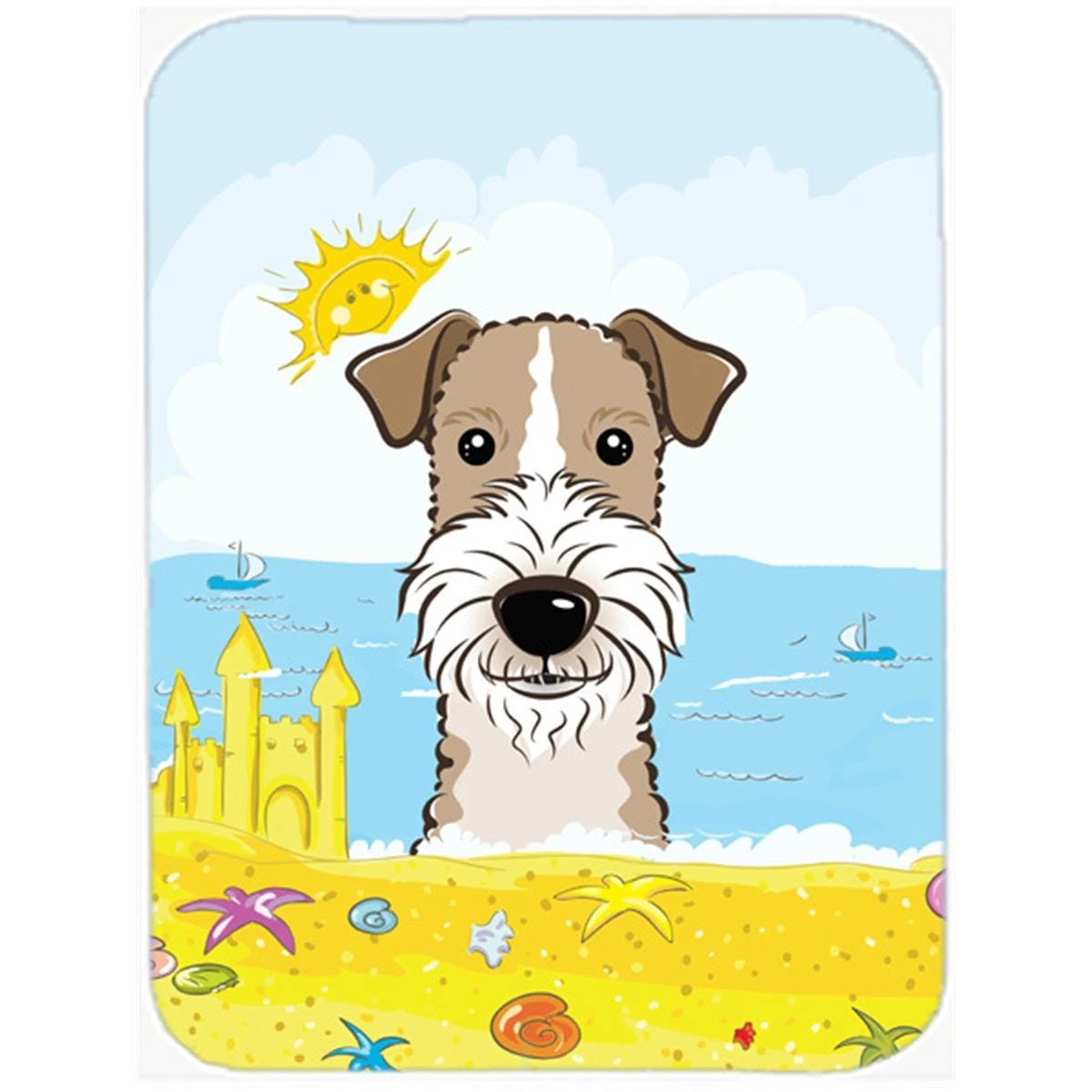 Caroline's Treasures BB2115LCB Wire Haired Fox Terrier Summer Beach Glass Cutting Board - Large 3 Caroline's Treasures BB2115LCB Wire Haired Fox Terrier Summer Beach Glass Cutting Board - Large