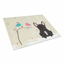 Caroline's Treasures BB2481LCB Christmas Presents Between Friends French Bulldog Brindle Glass Cutting Board - Large