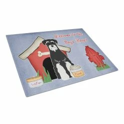 Caroline&apos;s Treasures BB2787LCB Dog House Collection Standard Schnauzer Salt & Pepper Glass Cutting Board - Large