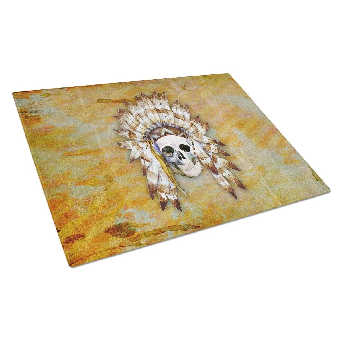Caroline's Treasures BB5121LCB Day Of The Dead Indian Skull Glass Cutting Board - Large 3 Caroline's Treasures BB5121LCB Day Of The Dead Indian Skull Glass Cutting Board - Large