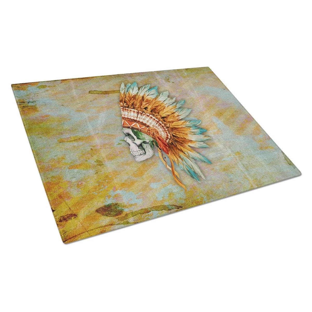 Caroline's Treasures BB5127LCB Day Of The Dead Indian Skull Glass Cutting Board - Large 3 Caroline's Treasures BB5127LCB Day Of The Dead Indian Skull Glass Cutting Board - Large
