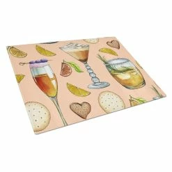 Caroline&apos;s Treasures Drinks & Cocktails Peach Glass Cutting Board