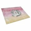 Caroline&apos;s Treasures BB7353LCB Sleeping Grey Cat Watercolor Glass Cutting Board - Large
