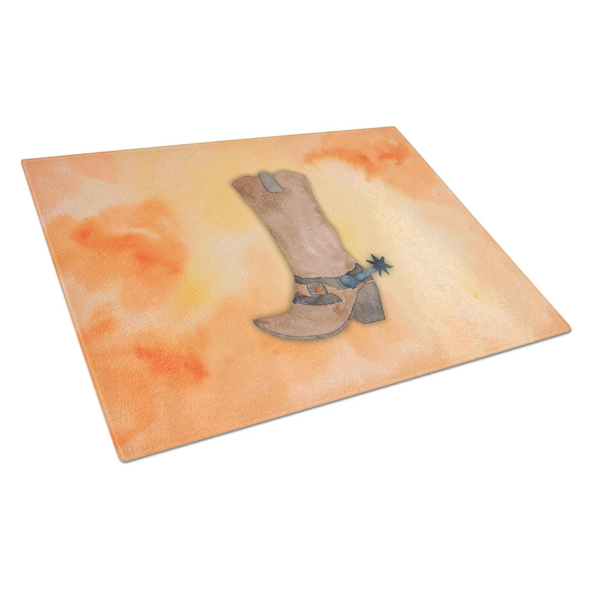 Caroline's Treasures BB7371LCB Cowboy Boot Watercolor Glass Cutting Board - Large 3 Caroline's Treasures BB7371LCB Cowboy Boot Watercolor Glass Cutting Board - Large