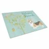 Caroline&apos;s Treasures BB7609LCB Welcome Friends Pembroke Welsh Corgi Tricolor Glass Cutting Board - Large -Tools Verkaufsladen M00638508895196 2908900040