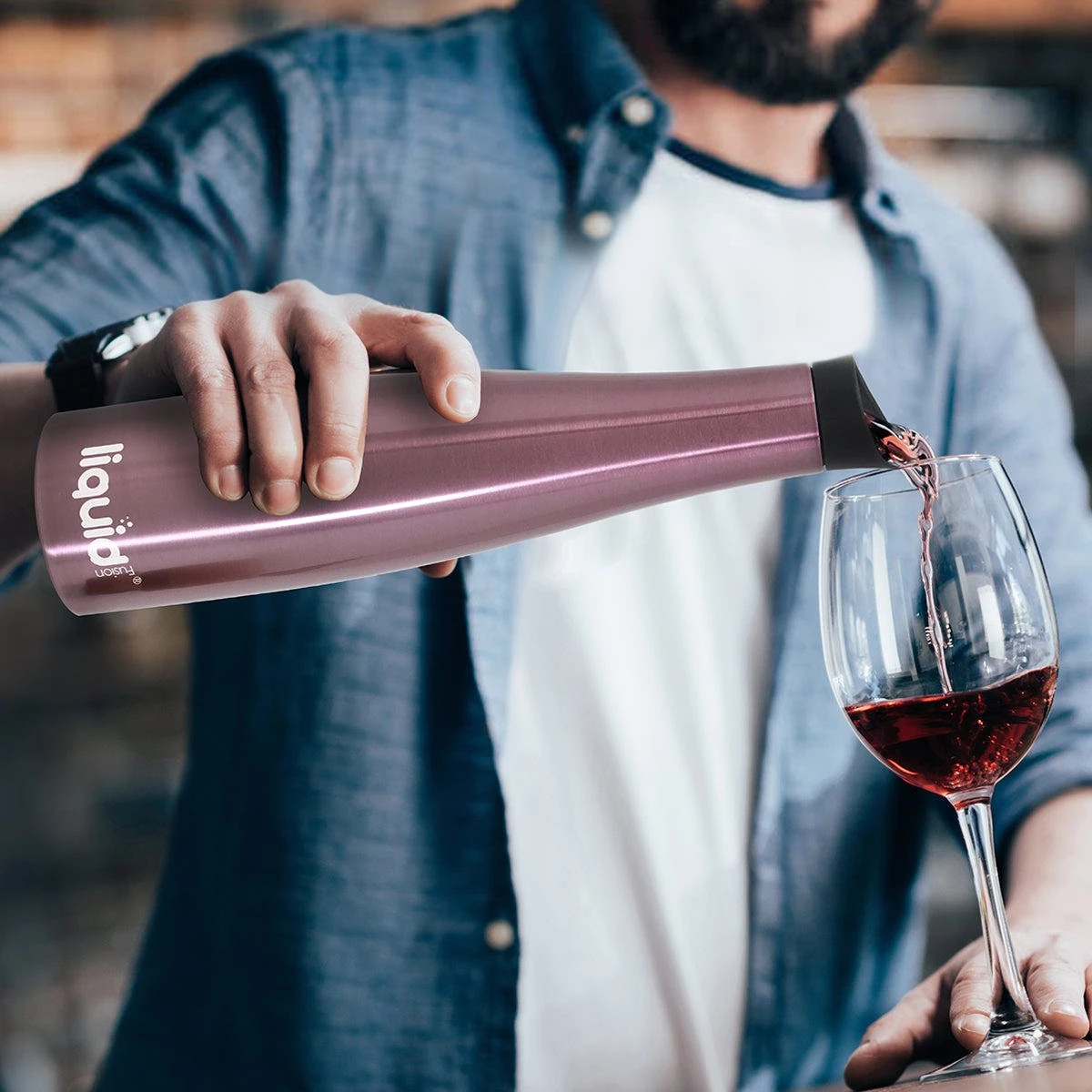 Grand Fusion Housewares Icy Bev Kooler, Wine Carafe & Water Bottle, Double Wall Vacuum-Sealed Stainless Steel Keeps Wine Ice Cold 4 Grand Fusion Housewares Icy Bev Kooler, Wine Carafe & Water Bottle, Double Wall Vacuum-Sealed Stainless Steel Keeps Wine Ice Cold – Bild 2