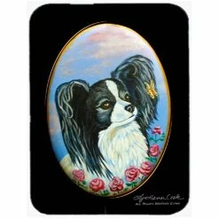 Caroline&apos;s Treasures 7247LCB Papillon Glass Cutting Board - Large 15 X 12 In.