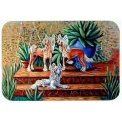 Caroline&apos;s Treasures 7505LCB Chinese Crested Glass Cutting Board - Large