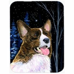 Caroline's Treasures SS8387LCB Starry Night Corgi Glass Cutting Board - Large