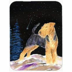 Caroline's Treasures SS8464LCB Starry Night Welsh Terrier Glass Cutting Board - Large