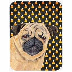 Caroline's Treasures SC9181LCB Pug Candy Corn Halloween Portrait Glass Cutting Board - Large