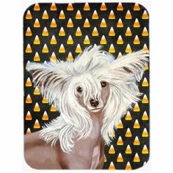 Caroline's Treasures LH9042LCB Chinese Crested Candy Corn Halloween Portrait Glass Cutting Board - Large