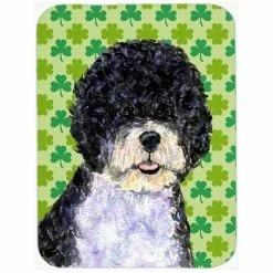 Caroline&apos;s Treasures SS4421LCB Portuguese Water Dog St. Patricks Day Shamrock Glass Cutting Board, Large