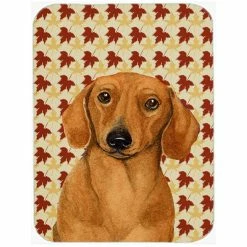 Caroline's Treasures LH9087LCB Dachshund Fall Leaves Portrait Glass Cutting Board, Large