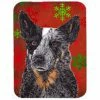 Caroline&apos;s Treasures SC9436LCB Australian Cattle Dog Red Green Snowflakes Christmas Glass Cutting Board - Large -Tools Verkaufsladen M00705332127608 2925211288