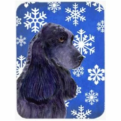 Caroline&apos;s Treasures SS4609LCB Cocker Spaniel Winter Snowflakes Holiday Glass Cutting Board - Large